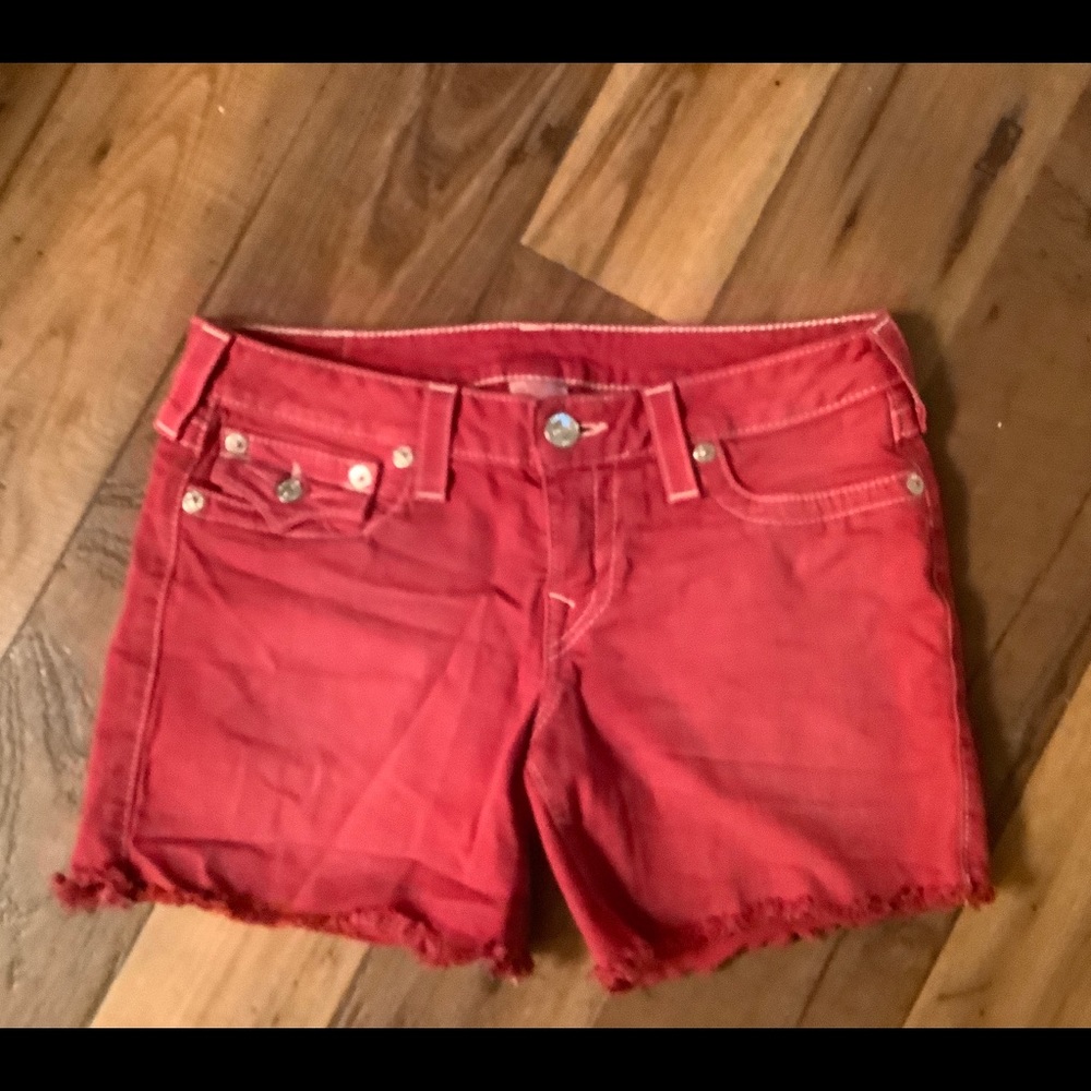 True religion Red shorts sz30 excellent condition